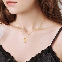 SISGEM Solid 14K Gold Mermaid Pendant Necklace Fairytale Mermaid Pearl Necklace for Women Girls Dainty Jewelry Gifts for Her, 16-18