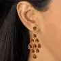 Goldtone Pear Cut Simulated Birthstone Chandelier Drop Earrings (57x25mm)