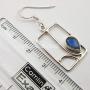 SilverStarJewel Labradorite Earrings 4.1 cm Solid Sterling Silver Art Gift
