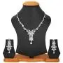 Touchstone Indian Bollywood Intricately Crafted Diamond Look Rhinestone Crystal Colorful Wedding Designer Jewelry Necklace Set in Gold and Silver Tone for Women.