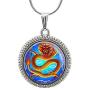 Retro Style Dragon Necklace Legend Dragon Jewelry Glass Gems Pendant Charm Gifts