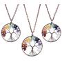 sedmart Tree of Life Pendant Amethyst Rose Crystal Necklace Gemstone Chakra Jewelry