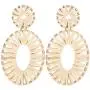 BaubleStar Raffia Tassel Hoop Drop Earrings Handmade Fashion Statement Jewelry for Women Girls BaubleStar Raffia Tassel Hoop Drop Earrings Handmade Fashion Statement Jewelry for Women Girls