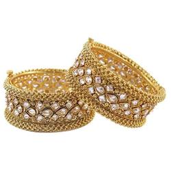 MUCH-MORE Peacock Traditional Open able Bangle with Crafting Work for Women