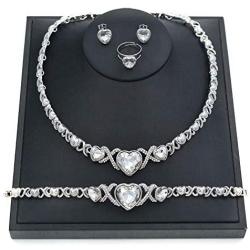 Giffor 002 Bracelets for Women Silver Plated Jewelry Sets Necklaces Stud Earrings Birthday Gifts Braclets