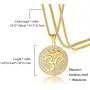 Cupimatch Gold Plated CZ Om Aum Ohm Symbol Pendant Necklace Chain, Mens Stainless Steel Buddha Yoga Round Medallion Charm Pendant Necklace Jewelry 24''