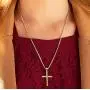 LIFETIME JEWELRY Four Diamond Cuts Cross Necklace 24k Gold Plated for Women Men LIFETIME JEWELRY Four Diamond Cuts Cross Necklace 24k Gold Plated for Women Men