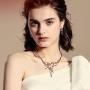Viennois Necklace Earrings Set for Women Two Tone Pendant Choker Jewelry for Evening Party Prom - Silver & Rose Gold