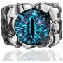 Mens Boys Stainless Steel Ring Gothic Bloody red The Devils eye Multicolor Retro Jewelry