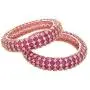Ratnavali Jewels Jewels CZ Zirconia Gold Tone Red Diamond Elegant Bollywood Wedding Kada Bangles Jewelry Women