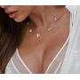 SUNXN Butterfly Necklace Dainty 18K Gold Cubic Zirconia Butterfly Choker Pendant Necklace for Women Teen Girls Jewelry Birthday Gifts