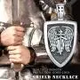 Aniu St Michael Necklace Sterling Silver for Men Women, Archangel Protect Angel Guardian Saint Michael Amulet Shield Protection Pendant Unique Jewelry Gift, Protect Us Good Luck Pendant