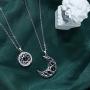 MIX Custom Sterling Silver Sun& Moon Matching Pendant Necklace with 100 Languages I Love You Projection Necklace Magnet Couple Statement