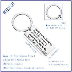BEKECH Step Dad Keychain Gift Stepfather Gifts Thank You for Being My Step Dad Punch in Face Keychain Father Jewelry Bonus Dad Gifts from Stepdaughter or Stepson