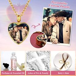 FaithHeart Custom Cremation Ashes Necklace, Stainless Steel/18K Gold Plated Urn Hold Pendant Jewelry for Women/Men- Picture/Text Custom