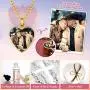 FaithHeart Custom Cremation Ashes Necklace, Stainless Steel/18K Gold Plated Urn Hold Pendant Jewelry for Women/Men- Picture/Text Custom