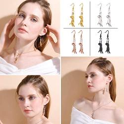 U7 Cute Cat Ear Pendant Platinum/18K Gold Plated Drop Earrings With Rhinestone