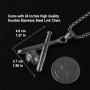 HZMAN Baseball and Baseball Bat Cross Youth Sports Stainless Steel Pendant Necklace 22+2 Chain