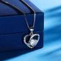 Nowonchic Sterling Silver Love Heart Pendant Necklace for Women, Jewelry for Women, 18'' + 2” inch