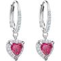 Swarovski Crystal Red Heart Drop Earrings