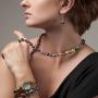 GlassOfVenice Murano Glass Mosaic Millefiori Ball Earrings - Gold