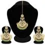 Aheli Indian Wedding Kundan Pearl Maang Tikka with Earring Set Bollywood Party Traditional Jewelry for Women Girls Aheli Indian Wedding Kundan Pearl Maang Tikka with Earring Set Bollywood Party Traditional Jewelry for Women Girls