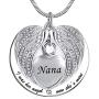 I was His/Her Angel Now Hes/Shes Mine - Wings Urn Necklace for Ashes Cremation Keepsake Pendant Dad Mom Grandma