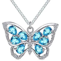 Butterfly Necklace, Purple Butterfly Necklace for Women, Butterfly Jewelry for Women, 925 Butterfly Necklace, Purple Butterfly Necklace, Butterfly Pendant, Blue Butterfly Necklace Sterling Silver