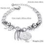 TEMICO Stainless Steel Cross Saint Benedict Coin Charm Bracelet for Women Catholic Exorcism Protection Jewelry