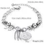TEMICO Stainless Steel Cross Saint Benedict Coin Charm Bracelet for Women Catholic Exorcism Protection Jewelry