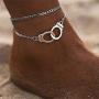 2 Pcs Delicate Layered Handcuffs Anklets Boho Silver Plated Gold Plated Fashion Anklet Summer Beach Elegant Anklet for Women Girls Jewelry