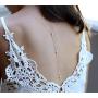 LittleB Back Necklace Backdrop Pearls Body Chain for women. (Gold)