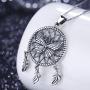 Aniu Butterfly Dream Catcher Necklace for Women, S925 Sterling Silver Feathers Girls Pendant (with Gift Box and 18 Inch Chain)