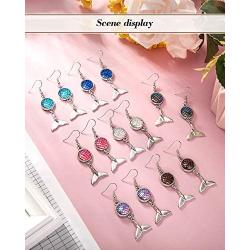 Resin Earrings Mermaid Tails Earrings Scale Drop Dangle Earrings Jewelry Earrings Set for Women Girls Birthday Wedding Party