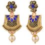 Efulgenz Boho Vintage Antique Gold Ethnic Gypsy Tribal Indian Bollywood Crystal Pearl Drop Dangle Earrings Jewelry Set