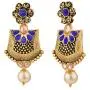 Efulgenz Boho Vintage Antique Gold Ethnic Gypsy Tribal Indian Bollywood Crystal Pearl Drop Dangle Earrings Jewelry Set