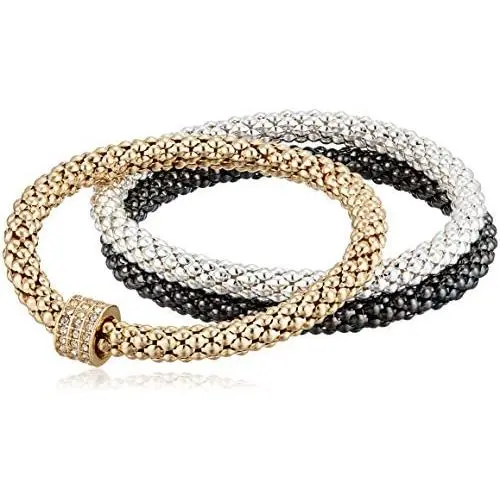 NINE WEST Boxed Tri-Tone Set of 3 Stretch Bracelet NINE WEST Boxed Tri-Tone Set of 3 Stretch Bracelet