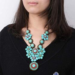 MAYTRY High-end Designer Design Bohemian Turquoise Necklace, Handmade Imported Wax Thread, Retro Fashion and Generous
