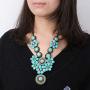 MAYTRY High-end Designer Design Bohemian Turquoise Necklace, Handmade Imported Wax Thread, Retro Fashion and Generous