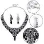 EVER FAITH Rhinestone Crystal Enamel Party Butterfly Teardrop Necklace Earrings Set EVER FAITH Rhinestone Crystal Enamel Party Butterfly Teardrop Necklace Earrings Set