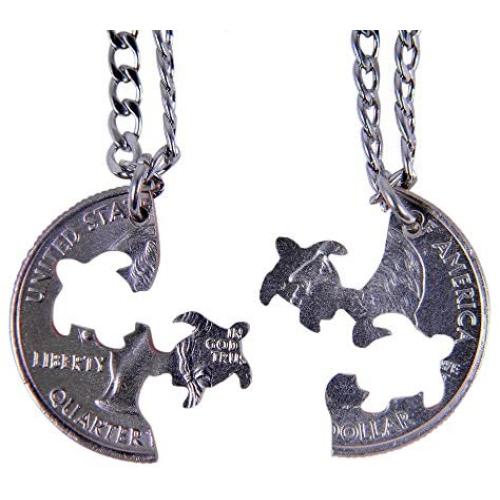 Marycrafts Hand Cut Coin Turtle Necklace Best Friend Friendship Necklaces For 2