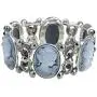 Alilang Stretchy Antique Silvery Tone Clear Crystal Rhinestones Victorian Cameo Lady Bangle Bracelet Alilang Stretchy Antique Silvery Tone Clear Crystal Rhinestones Victorian Cameo Lady Bangle Bracelet