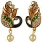 Efulgenz Indian Bollywood Traditional 14 K Gold Plated Crystal Pearl Peacock Wedding Choker Necklace Earrings Jewelry Set