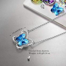 LADY COLOUR Jewelry for Women, Blue Butterfly Stylish Necklace Bracelet for Women Made with Crystals from Austria and Cubic Zirconia Birthday Gifts for Her with Gift Box