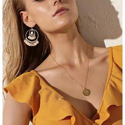 YANCHUN Gypsy Chandelier Coin Dangle Earrings Vintage Disc Ethnic Drop Earring for Women