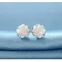 GEMSME Opal Halo Cubic Zirconia Stud Earrings Hypoallergenic Jewelry for Women Girls