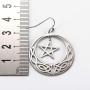 LIKGREAT Stainless Steel Dangling Pentacle Triquetra Pendant Necklace Vintage Retro Powerful Amulet Round Circle Jewelry for Women Girls