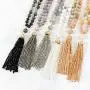 RIAH FASHION Bohemian Pendant Beaded Long Statement Necklace - Sparkly Crystal Bead Boho Teardrop, Natural Stone, Tassel Charm Wrap Lariat RIAH FASHION Bohemian Pendant Beaded Long Statement Necklace - Sparkly Crystal Bead Boho Teardrop, Natural Stone, Tassel Charm Wrap Lariat