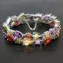 Classic Multi Gemstones Silver Sets, Amethyst Garnet Morganite Peridot