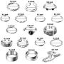 PANTIDE 17Pcs Punk Gothic Rings Set, Vintage Knuckle Rings Set Adjustable Alloy Biker Obsidian Chain Open Rings, Stackable Hollow Carved Finger Rings Midi Rings Joint Jewelry for Women Girls (Silver)